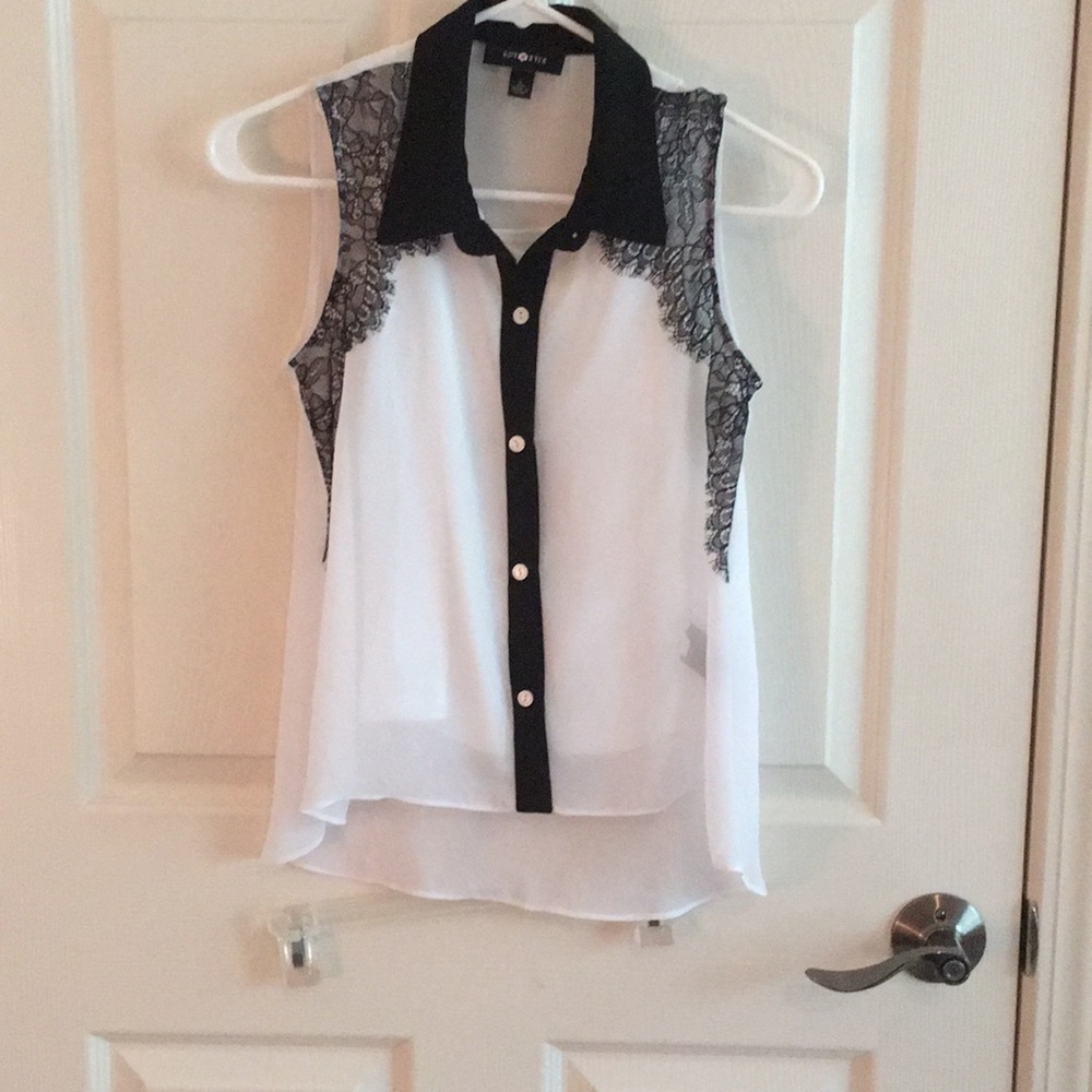 A white and black dressy shirt
